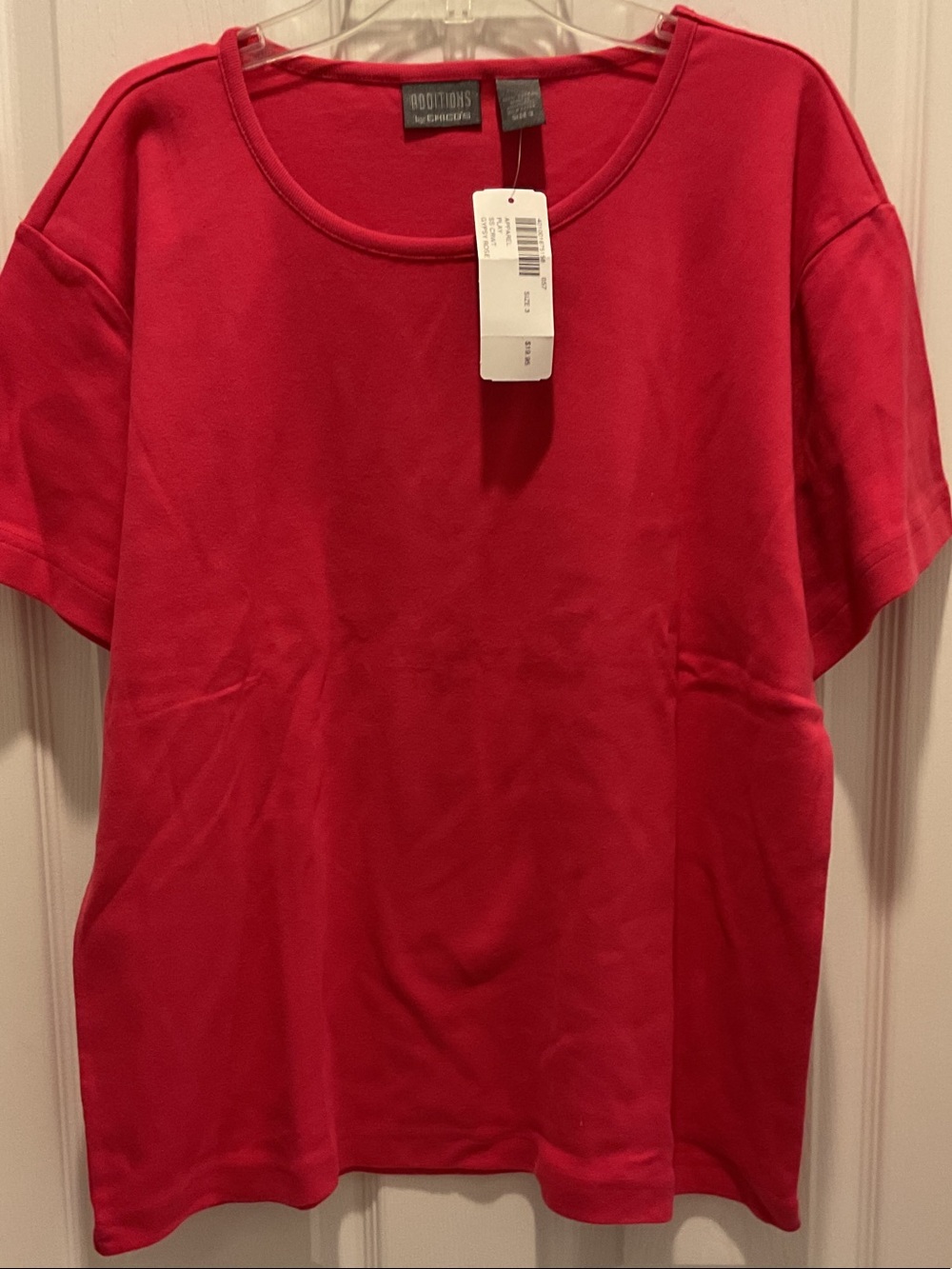 Chico’s  Red Scoop Neck Tee by Additions
